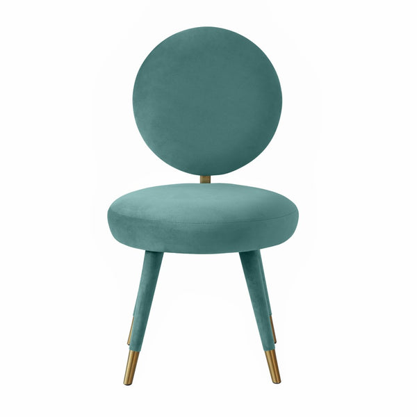 TOV Furniture Kylie Velvet Dining Chair - Luxurious Comfort with Gold-Tipped Legs for Modern Elegance in Dining Spaces Sea Blue TOV-D68126