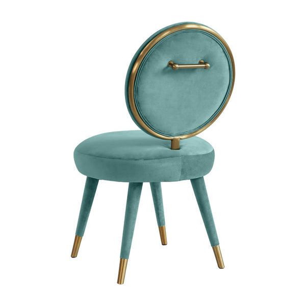 TOV Furniture Kylie Velvet Dining Chair - Luxurious Comfort with Gold-Tipped Legs for Modern Elegance in Dining Spaces Sea Blue TOV-D68126
