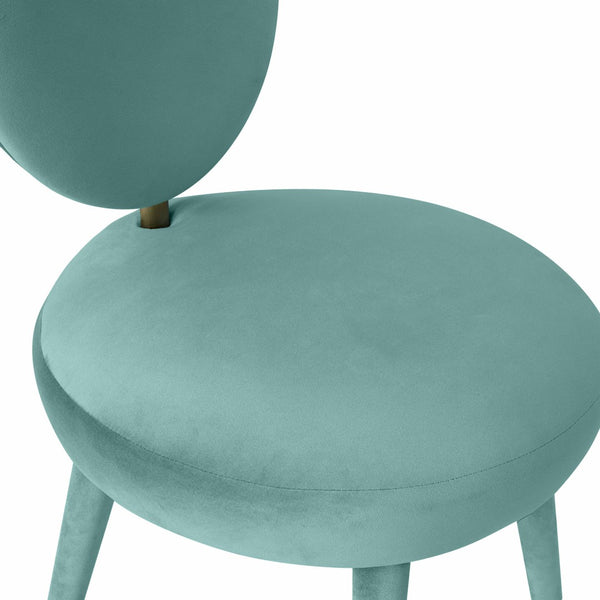 TOV Furniture Kylie Velvet Dining Chair - Luxurious Comfort with Gold-Tipped Legs for Modern Elegance in Dining Spaces Sea Blue TOV-D68126