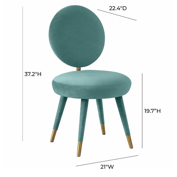 TOV Furniture Kylie Velvet Dining Chair - Luxurious Comfort with Gold-Tipped Legs for Modern Elegance in Dining Spaces Sea Blue TOV-D68126