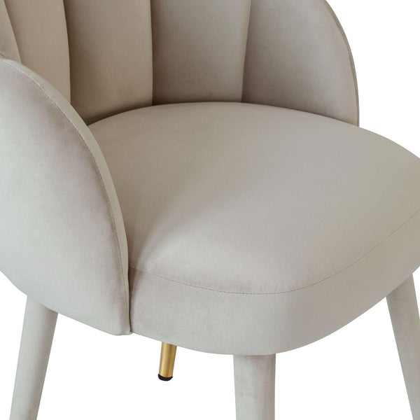 TOV Furniture Gardenia Plush Velvet Dining Chair with Gold Accents - Chic Design for Modern Dining Spaces Light Grey TOV-D68136