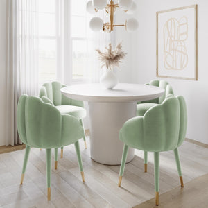 TOV Furniture Gardenia Plush Velvet Dining Chair with Gold Accents - Chic Design for Modern Dining Spaces Moss Green TOV-D68137