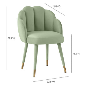 TOV Furniture Gardenia Plush Velvet Dining Chair with Gold Accents - Chic Design for Modern Dining Spaces Moss Green TOV-D68137