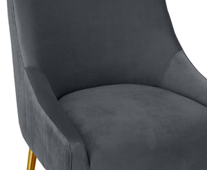 TOV Furniture Beatrix Luxurious Pleated Velvet Stool with Polished Metal Accents for Elegant Home Décor and Comfort Grey / Counter Height TOV-D68222