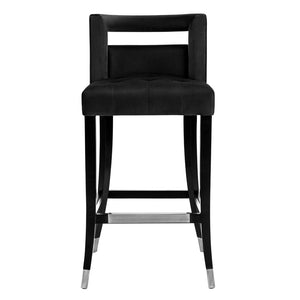 TOV Furniture Hart Velvet Stool – Luxurious Upholstered Design with Artisanal Nailheads for Modern Elegance Black / Bar Height TOV-D68245