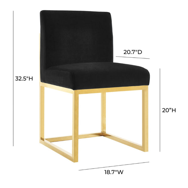TOV Furniture Haute Black Velvet Chair - Luxurious Comfort & Modern Elegance for Dining or Accent Spaces Online! TOV-D68249