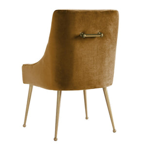 TOV Furniture Beatrix Velvet Side Chair - Chic Comfort with Gold Accents for Dining Rooms, Living Spaces & More Cognac TOV-D68305