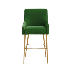 TOV Furniture Beatrix Velvet Stool - Luxurious Upholstered Seating with Gold Accents for Modern Home Elegance Green / Bar Height TOV-D68343