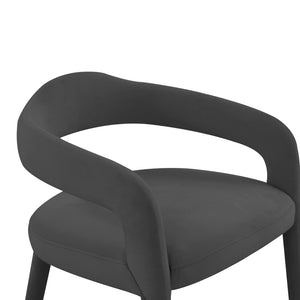TOV Furniture Lucia Velvet Dining Chair - Luxurious Upholstered Seating with Curved Back and Gold-Tipped Legs Black TOV-D68415