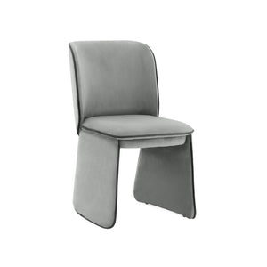 TOV Furniture Kinsley Dining Chair - Modern Sculptural Elegance with Luxurious Velvet Upholstery for Your Home Grey TOV-D68424