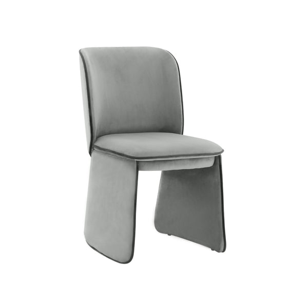 TOV Furniture Kinsley Dining Chair - Modern Sculptural Elegance with Luxurious Velvet Upholstery for Your Home Grey TOV-D68424