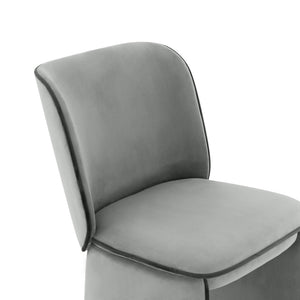 TOV Furniture Kinsley Dining Chair - Modern Sculptural Elegance with Luxurious Velvet Upholstery for Your Home Grey TOV-D68424