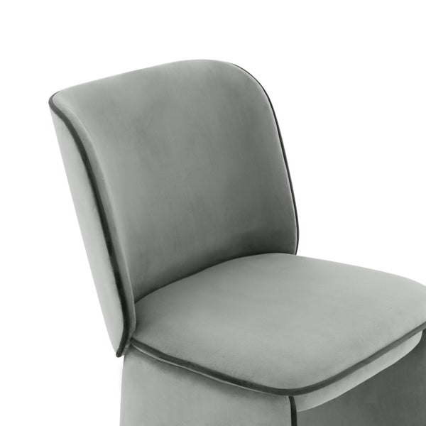 TOV Furniture Kinsley Dining Chair - Modern Sculptural Elegance with Luxurious Velvet Upholstery for Your Home Grey TOV-D68424
