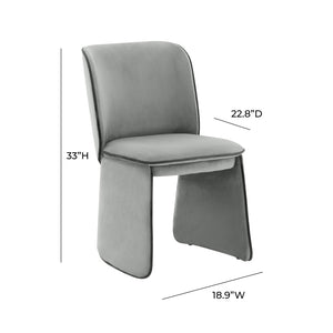 TOV Furniture Kinsley Dining Chair - Modern Sculptural Elegance with Luxurious Velvet Upholstery for Your Home Grey TOV-D68424