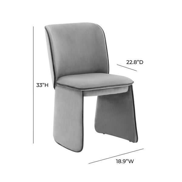 TOV Furniture Kinsley Dining Chair - Modern Sculptural Elegance with Luxurious Velvet Upholstery for Your Home Grey TOV-D68424