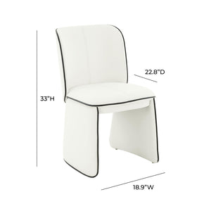 TOV Furniture Kinsley Dining Chair - Modern Sculptural Elegance with Luxurious Velvet Upholstery for Your Home Cream TOV-D68425