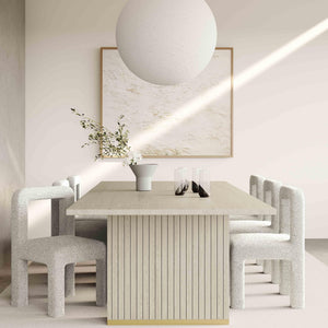 TOV Furniture Hazel Boucle Dining Chair - Modern Sculptural Design with Plush Foam for Comfortable Dining Experience Grey TOV-D68465