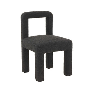 TOV Furniture Hazel Boucle Dining Chair - Modern Sculptural Design with Plush Foam for Comfortable Dining Experience Black TOV-D68466