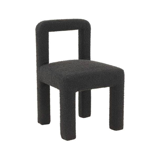 TOV Furniture Hazel Boucle Dining Chair - Modern Sculptural Design with Plush Foam for Comfortable Dining Experience Black TOV-D68466