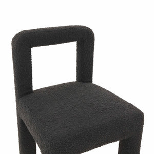 TOV Furniture Hazel Boucle Dining Chair - Modern Sculptural Design with Plush Foam for Comfortable Dining Experience Black TOV-D68466