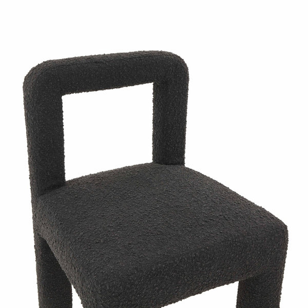TOV Furniture Hazel Boucle Dining Chair - Modern Sculptural Design with Plush Foam for Comfortable Dining Experience Black TOV-D68466