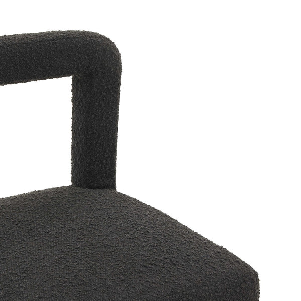 TOV Furniture Hazel Boucle Dining Chair - Modern Sculptural Design with Plush Foam for Comfortable Dining Experience Black TOV-D68466