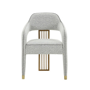 TOV Furniture Corralis Performance Boucle Dining Chair - Art Deco Elegance with Durable Comfort for Stylish Dining Grey TOV-D68474