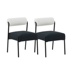 TOV Furniture Jolene Cream and Black Performance Linen Dining Chairs - Set of 2 with Modern Comfort & Style TOV-D68585