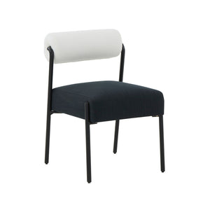 TOV Furniture Jolene Cream and Black Performance Linen Dining Chairs - Set of 2 with Modern Comfort & Style TOV-D68585