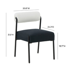 TOV Furniture Jolene Cream and Black Performance Linen Dining Chairs - Set of 2 with Modern Comfort & Style TOV-D68585