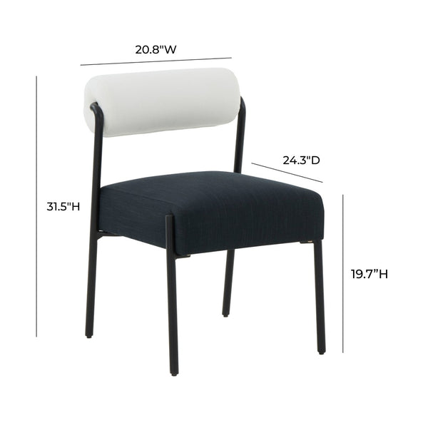 TOV Furniture Jolene Cream and Black Performance Linen Dining Chairs - Set of 2 with Modern Comfort & Style TOV-D68585