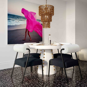 TOV Furniture Jolene Cream and Black Performance Linen Dining Chairs - Set of 2 with Modern Comfort & Style TOV-D68585