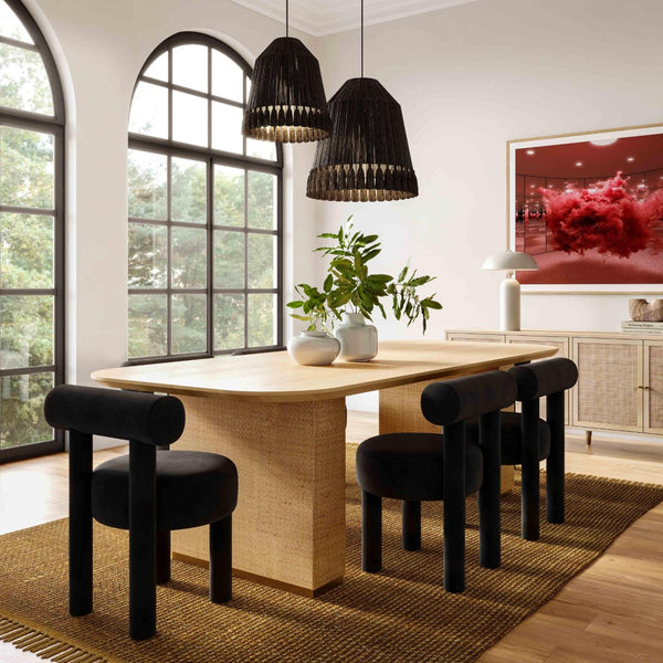 TOV Furniture Carmel Velvet Dining Chair - Sumptuous Comfort and Modern Design for a Stylish Dining Experience Black TOV-D68591