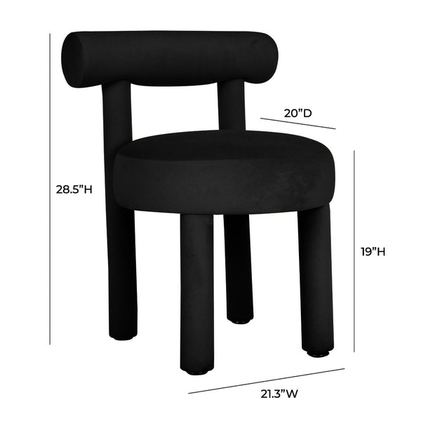 TOV Furniture Carmel Velvet Dining Chair - Sumptuous Comfort and Modern Design for a Stylish Dining Experience Black TOV-D68591