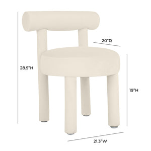 TOV Furniture Carmel Velvet Dining Chair - Sumptuous Comfort and Modern Design for a Stylish Dining Experience Cream TOV-D68592