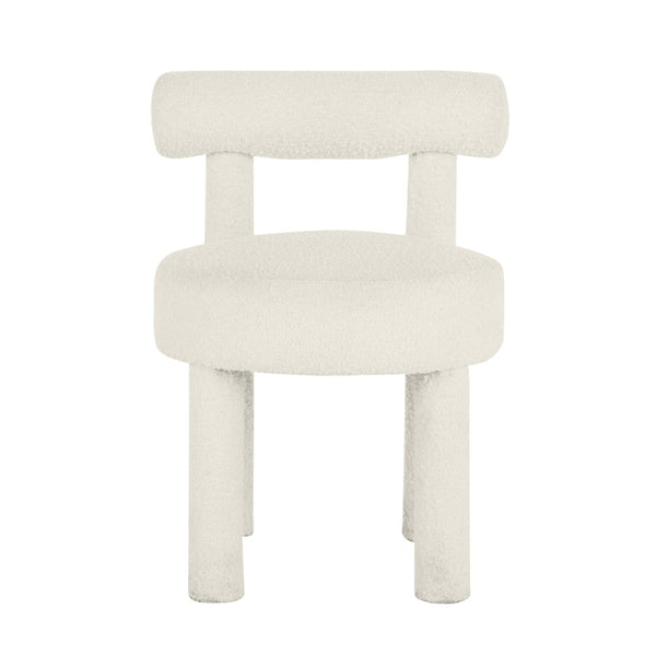 TOV Furniture Carmel Cream Performance Boucle Dining Chair - Modern Comfort, Durable Design & Luxurious Texture TOV-D68593