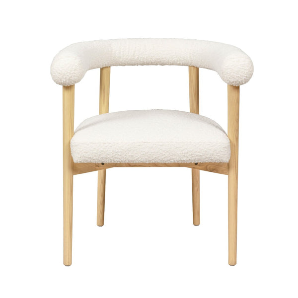 TOV Furniture Spara Performance Boucle Dining Chair – Scandinavian Comfort with Artisan Craftsmanship for Your Home Cream TOV-D68594