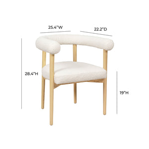 TOV Furniture Spara Performance Boucle Dining Chair – Scandinavian Comfort with Artisan Craftsmanship for Your Home Cream TOV-D68594