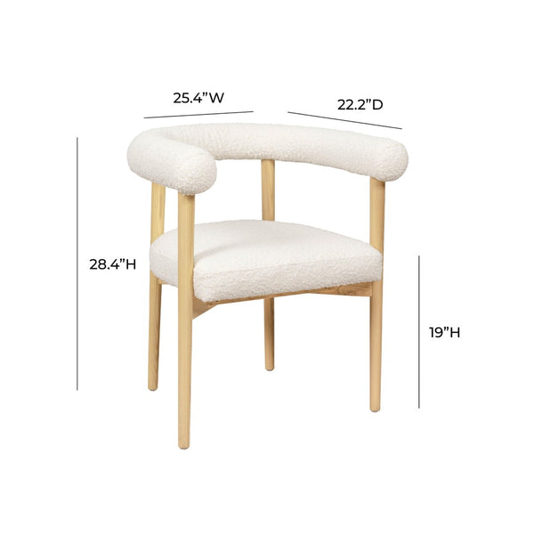 TOV Furniture Spara Performance Boucle Dining Chair – Scandinavian Comfort with Artisan Craftsmanship for Your Home Cream TOV-D68594