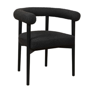 TOV Furniture Spara Performance Boucle Dining Chair – Scandinavian Comfort with Artisan Craftsmanship for Your Home Black TOV-D68595