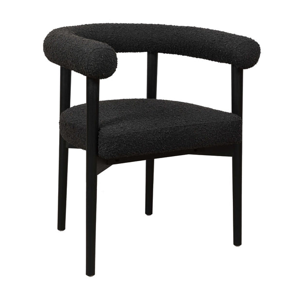 TOV Furniture Spara Performance Boucle Dining Chair – Scandinavian Comfort with Artisan Craftsmanship for Your Home Black TOV-D68595