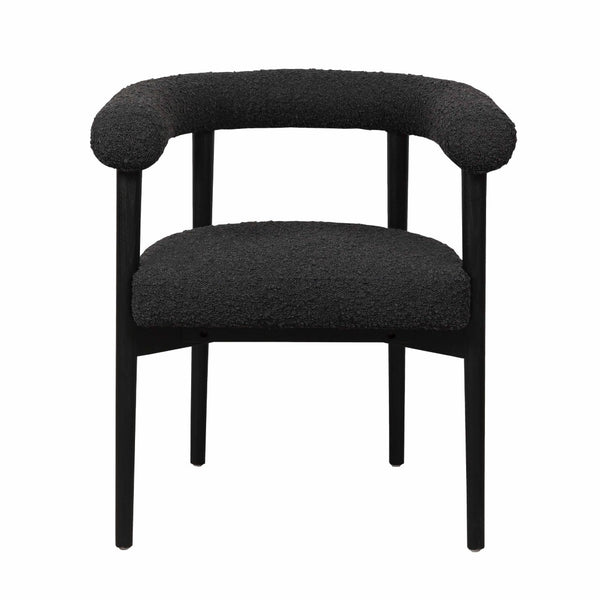 TOV Furniture Spara Performance Boucle Dining Chair – Scandinavian Comfort with Artisan Craftsmanship for Your Home Black TOV-D68595