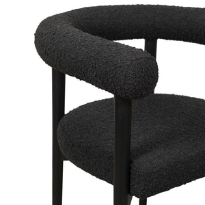 TOV Furniture Spara Performance Boucle Dining Chair – Scandinavian Comfort with Artisan Craftsmanship for Your Home Black TOV-D68595