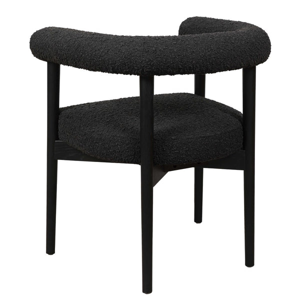 TOV Furniture Spara Performance Boucle Dining Chair – Scandinavian Comfort with Artisan Craftsmanship for Your Home Black TOV-D68595