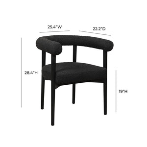 TOV Furniture Spara Performance Boucle Dining Chair – Scandinavian Comfort with Artisan Craftsmanship for Your Home Black TOV-D68595