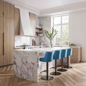 TOV Furniture Gala Adjustable Stool with Vegan Leather Upholstery - Modern, Durable, and Versatile Seating Solution Blue TOV-D68621