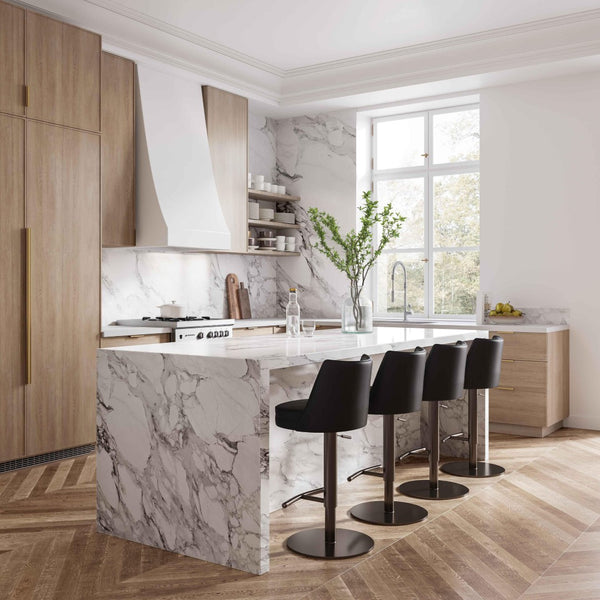 TOV Furniture Gala Adjustable Stool with Vegan Leather Upholstery - Modern, Durable, and Versatile Seating Solution Black TOV-D68622