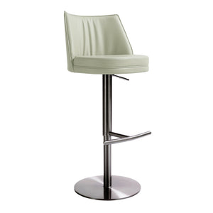 TOV Furniture Gala Adjustable Stool with Vegan Leather Upholstery - Modern, Durable, and Versatile Seating Solution Light Grey TOV-D68623