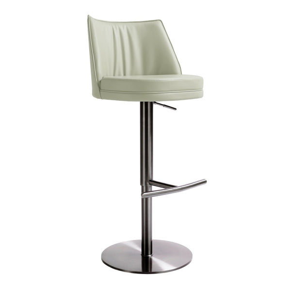 TOV Furniture Gala Adjustable Stool with Vegan Leather Upholstery - Modern, Durable, and Versatile Seating Solution Light Grey TOV-D68623