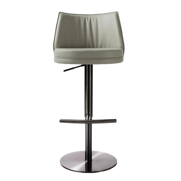 TOV Furniture Gala Adjustable Stool with Vegan Leather Upholstery - Modern, Durable, and Versatile Seating Solution Light Grey TOV-D68623